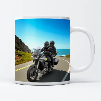 Adventure Motorcycle Duo Riding Coastal Road