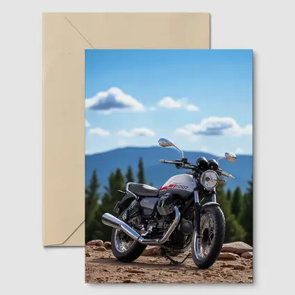 Moto Guzzi V7 Motorcycle Mountain Landscape