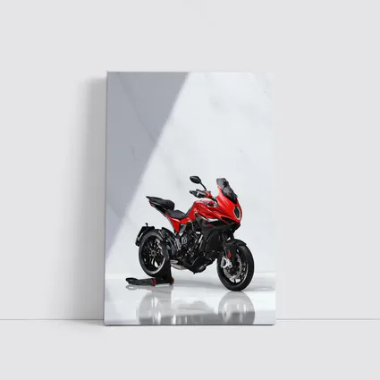 MV Agusta Red Sport Touring Motorcycle White Studio