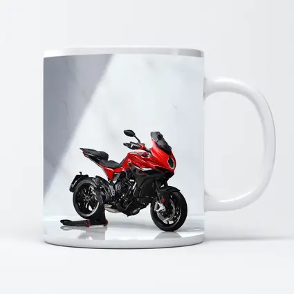 MV Agusta Red Sport Touring Motorcycle White Studio