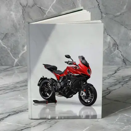 MV Agusta Red Sport Touring Motorcycle White Studio