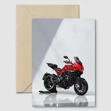 MV Agusta Red Sport Touring Motorcycle White Studio