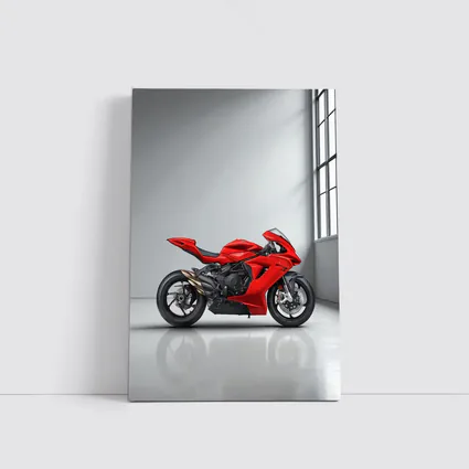 MV Agusta Red Superbike Studio White Background
