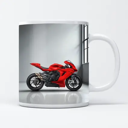 MV Agusta Red Superbike Studio White Background