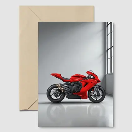 MV Agusta Red Superbike Studio White Background