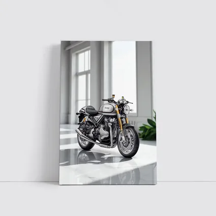 Norton Commando Motorcycle White Studio Setting