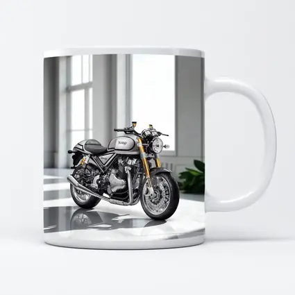 Norton Commando Motorcycle White Studio Setting