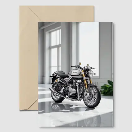 Norton Commando Motorcycle White Studio Setting