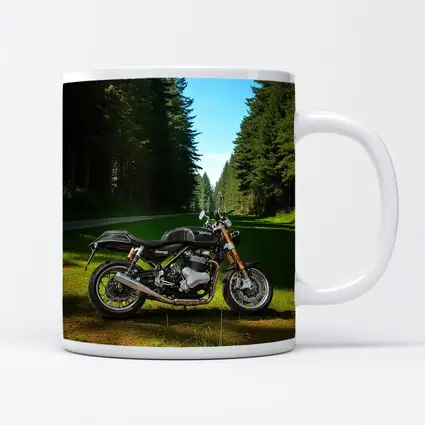 Norton Commando Motorcycle Forest Road Setting