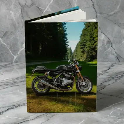 Norton Commando Motorcycle Forest Road Setting