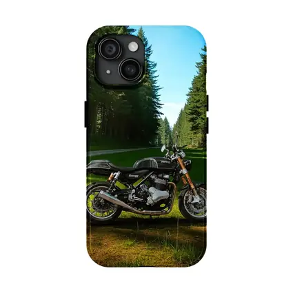 Norton Commando Motorcycle Forest Road Setting