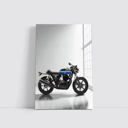 Royal Enfield Cafe Racer Blue Silver Studio