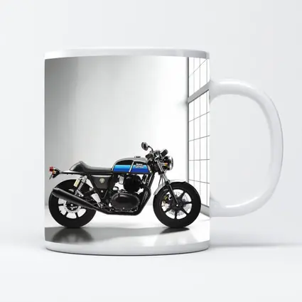 Royal Enfield Cafe Racer Blue Silver Studio