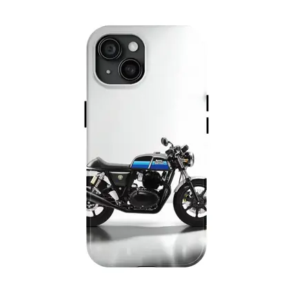 Royal Enfield Cafe Racer Blue Silver Studio