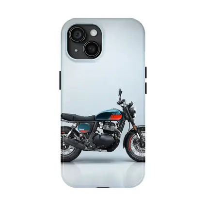 Royal Enfield Scrambler Motorcycle Blue Gray Background