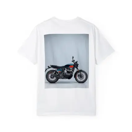 Royal Enfield Scrambler Motorcycle Blue Gray Background