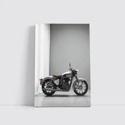 Royal Enfield Classic Silver Motorcycle Gray Studio