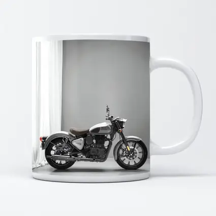 Royal Enfield Classic Silver Motorcycle Gray Studio