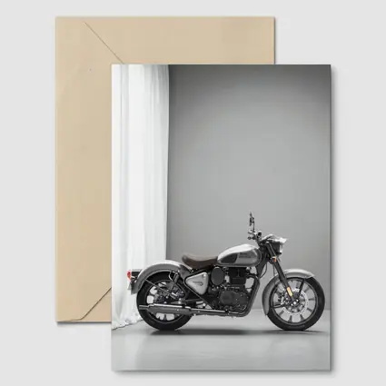 Royal Enfield Classic Silver Motorcycle Gray Studio