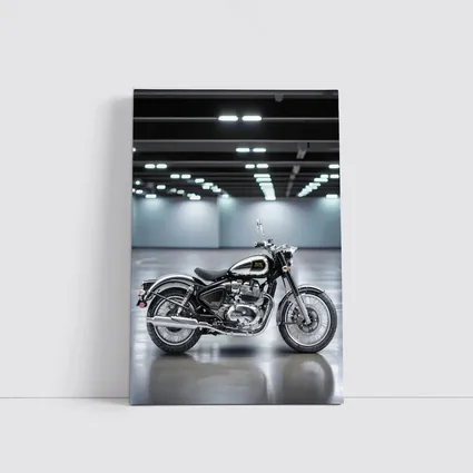 Royal Enfield Classic Black Motorcycle Indoor Studio