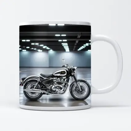 Royal Enfield Classic Black Motorcycle Indoor Studio