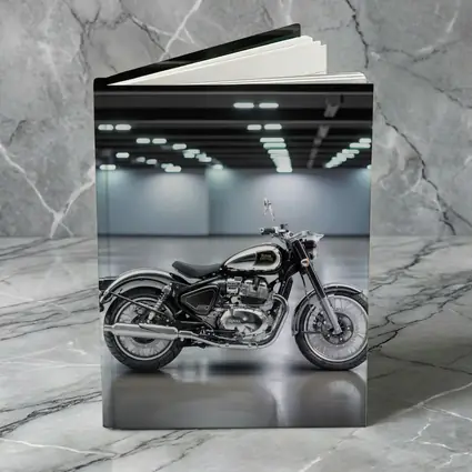 Royal Enfield Classic Black Motorcycle Indoor Studio