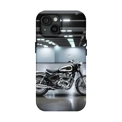 Royal Enfield Classic Black Motorcycle Indoor Studio