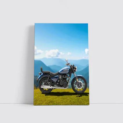 Royal Enfield Meteor Blue Mountain Landscape