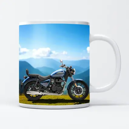Royal Enfield Meteor Blue Mountain Landscape
