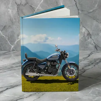 Royal Enfield Meteor Blue Mountain Landscape