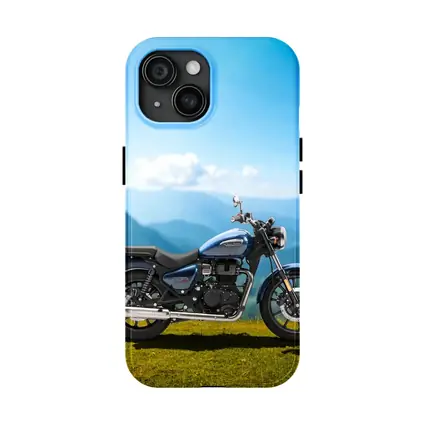 Royal Enfield Meteor Blue Mountain Landscape