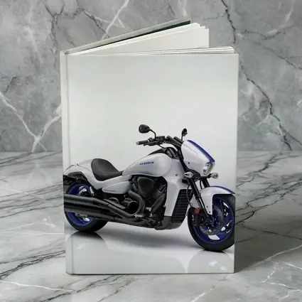 Suzuki Boulevard Cruiser Motorcycle White Blue