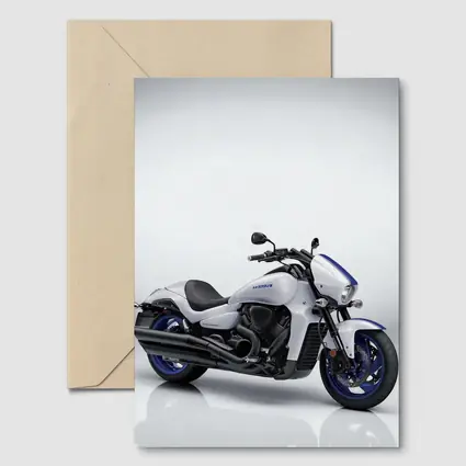 Suzuki Boulevard Cruiser Motorcycle White Blue