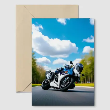 Suzuki GSX-R Sport Bike Blue Sky Road