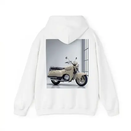 Cream Vintage Scooter Motorcycle White Studio