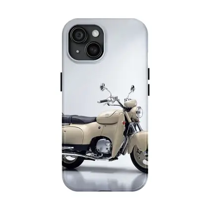 Cream Vintage Scooter Motorcycle White Studio