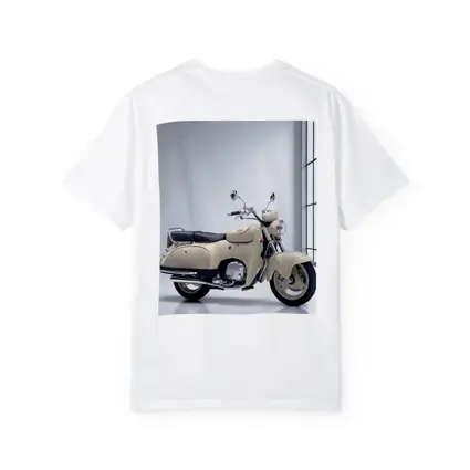 Cream Vintage Scooter Motorcycle White Studio