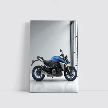Suzuki Naked Bike Blue Motorcycle Indoor Setting