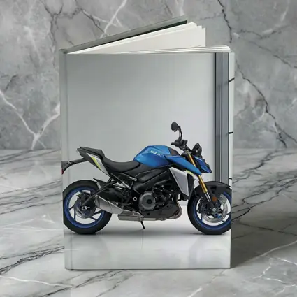 Suzuki Naked Bike Blue Motorcycle Indoor Setting