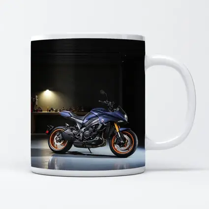 Yamaha MT Motorcycle Parked in Dark Garage
