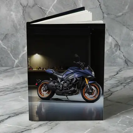 Yamaha MT Motorcycle Parked in Dark Garage