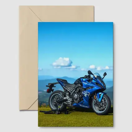 Suzuki GSX Superbike Blue Mountain Landscape