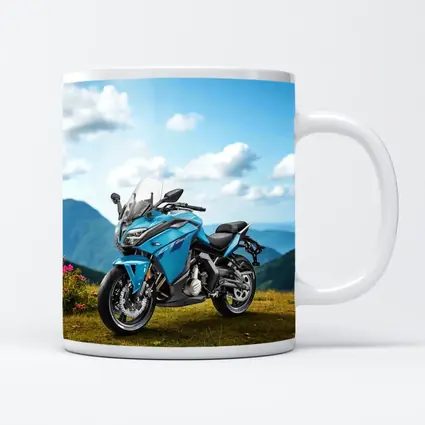 Blue Adventure Motorcycle Mountain Landscape Background