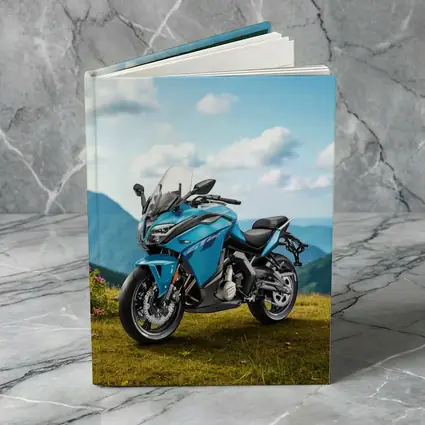 Blue Adventure Motorcycle Mountain Landscape Background