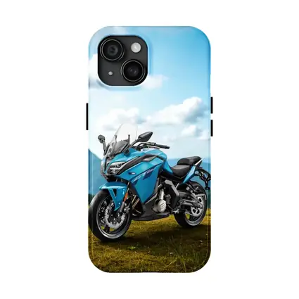 Blue Adventure Motorcycle Mountain Landscape Background