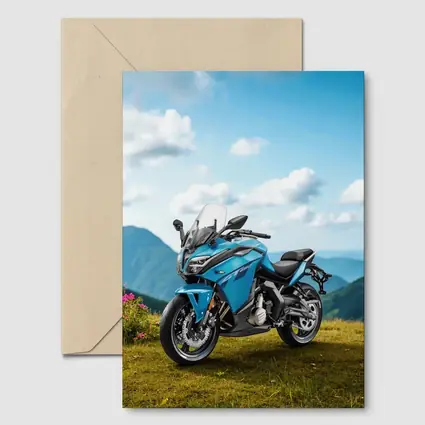 Blue Adventure Motorcycle Mountain Landscape Background