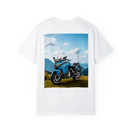 Blue Adventure Motorcycle Mountain Landscape Background