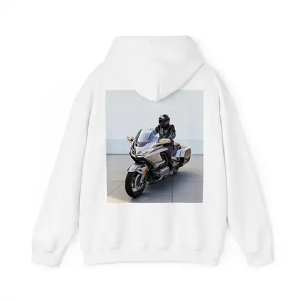 Honda Gold Wing Rider Gray Urban Setting