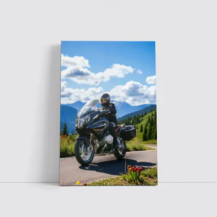 BMW Motorcycle Rider Mountain Road Scenic View