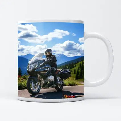 BMW Motorcycle Rider Mountain Road Scenic View